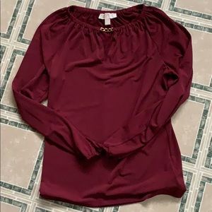 MICHAEL KORS BURGANDY DRESSY TOP -SMALL